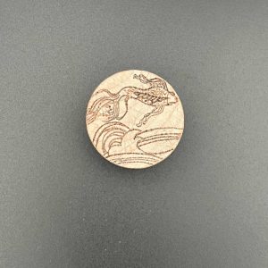 bouton de porte 5 pyrogravé vue dessus